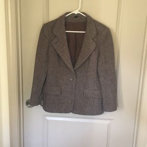 Vintage PBD Int. Brown Herringbone Wool Blazer
